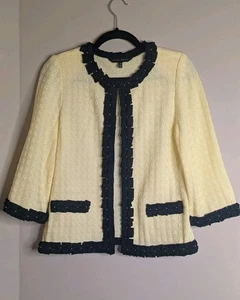 Ming Wang Strickjacke vorne offen Damen Größe S klassisch Old Money Luxus - Bild 1 von 11