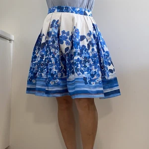 Falda circular plisada floral Karen Millen EU40 US8 mezcla de algodón inspirada en la colección - Imagen 1 de 12