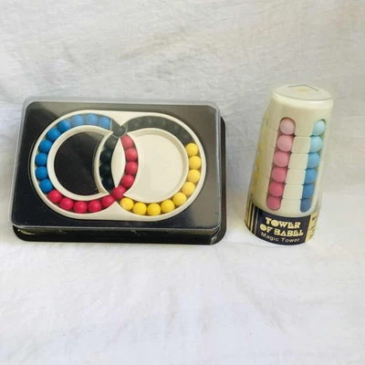 Vintage Babylon Tower + Hungarian Rings Puzzles 1982 Unopened Containers Unused - Image 1 of 2