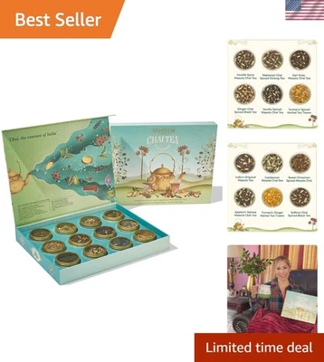 Juego de regalo de té Chai 12 variedades Chai té de hojas sueltas en caja de regalo carrito de lata | Ex... Foto 1 de 4