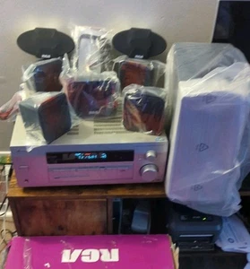 PIONEER VSX-D412-K AM-FM Stereo Receiver 7 Speaker Bundle W Remote & Subwoofer - Picture 1 of 24