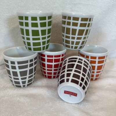 Tazas BODUM VINTAGE/juego de 6/marrón, verde, naranja, gris, dorado, rojo ¡ENCONTRADO RARO! Foto 1 de 3
