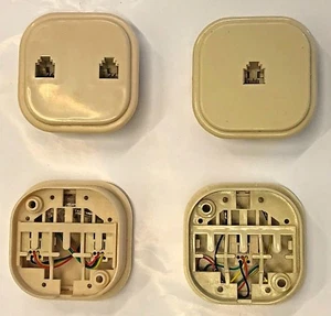 RJ11 SINGLE OR DOUBLE WALL PHONE SOCKET 6P4C FIXED WALL PHONE LINE - Picture 1 of 3