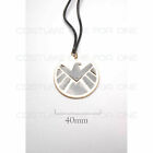 Agents of S.H.I.E.L.D. Pendant Necklace with black leather cord Golden