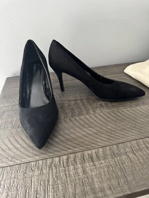 Tacones de aguja Forever 21 de gamuza sintética negros talla 10 usados Foto 1 de 4