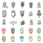 10 Pair Colorful Mixed Style Owl Bird Charms Jewelry DIY Making Pendant Crafts
