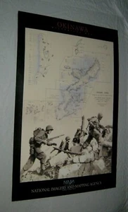 Original NATIONAL IMAGERY AND MAPPING AGENCY OKINAWA INVASION MAP POSTER 24x36 - Picture 1 of 2