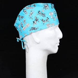 Mickey & Friends on Blue Theme Scrub Hat - Picture 1 of 1