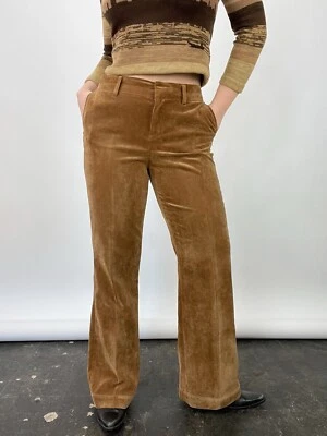 Pantalón acampanado Coldwater Creek de terciopelo tostado con cordón talla 10 Foto 1 de 4