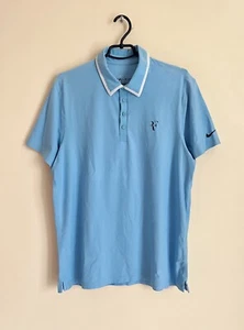Nike Roger Federer RF 2010 US Open NYC Polo Shirt Jersey Nike 381369-478 Size L - Picture 1 of 9