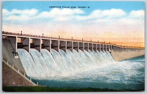Postcard Idaho American Falls Dam - Picture 1 of 2