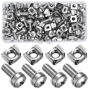 110 Pcs/55 Set Rack Mount Screws & Cage Nuts for Server Cabinet & Washer Carbon - Picture 1 of 11