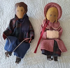 Vintage 1987 Edna Young Folk Art ShadowDancer Eislaufen Regal Sitter Weihnachten  - Bild 1 von 9