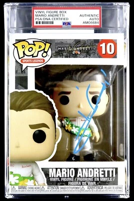 MARIO ANDRETTI NASCAR SIGNED ENCAPSULATED FUNKO POP TOY #10 SLABBED PSA COA - Image 1 of 4