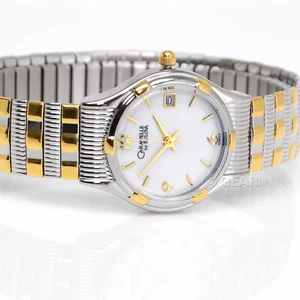 CARAVELLE by BULOVA Womens Two Tone Watch, Stretch Band, White Dial w/ Date - Picture 1 of 6