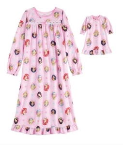 Disney PRINCESS Nightgown Girl's size 4 NEW Soft Warm Flannel Pjs Gown Pajamas - Picture 1 of 6