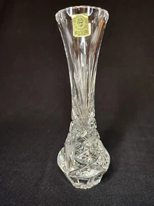 Caesar Crystal Bohemiae rare collectible clear 7" vase from Czech rep - Picture 1 of 6