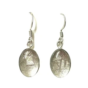 GIBEON METEORITE Drop Earrings 4.5 BILLION YEARS OLD 925 Sterling Silver - Picture 1 of 1