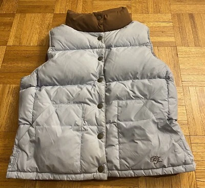 Chaleco de plumón reversible vintage Polo Jeans Ralph Lauren niñas talla mediana azul marrón  Foto 1 de 4