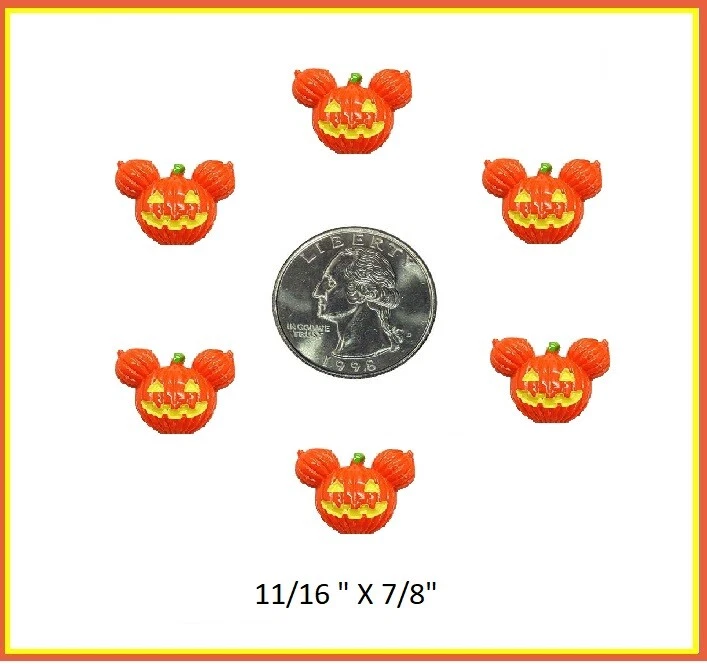6 PIEZAS MINI HALLOWEEN MICKEY PUMPKINS RESPALDO PLANO RESINAS   Foto 1 de 1