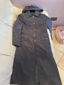 Splendida Giacca impermeabile lunga con cappuccio For Int tg 34 nera - Picture 1 of 7