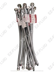 Plumbing Lot 10 pcs 1/2"FIP X 3/8"Comp X 16" SS Faucet Supply Connector/Lines - Picture 1 of 4