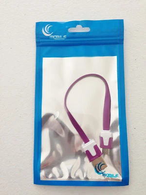 Cable cargador de sincronización de datos USB fideos planos cortos de 8" MICRO B USB PARA teléfonos Android Foto 1 de 4