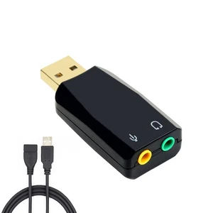 USB 3.5mm Stereo Jack Audio Adapter USB to AUX Cable Computer Peripheral Devi... - Photo 1/7