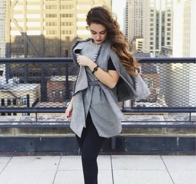 Nuevo Abrigo Chaqueta Olivia Palermo Banana Republic Cinturón Mezcla Lana Pequeña Foto 1 de 4