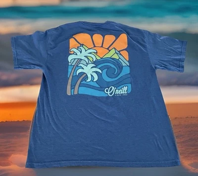 Camiseta O'Neill Niños XL Azul Prometido Tierra Surf Playa Gráfico Calce Moderno Camiseta Foto 1 de 4