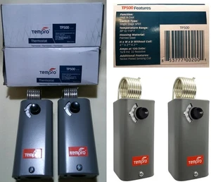 (2) Termostato SPDT carcasa de acero Tempro TP500 voltaje de línea -30 a 110 grados F - Imagen 1 de 4