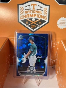 2023 Bowman Chrome Sapphire Rookie Cole Young In Person Auto IP Call Up! - Picture 1 of 1