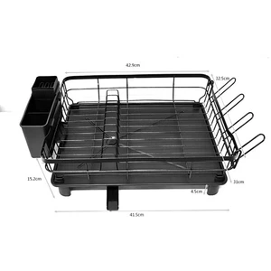 Dish Drying Rack Stainless Steel Dish Drainer with Drip Tray and Utensil Holder - Picture 1 of 4