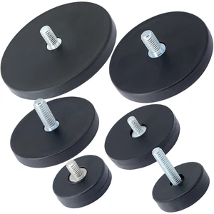 Neodym Magnet mit Gewinde Topfmagnet Außengewinde Gummiert Flachgreifer Magnete - Bild 1 von 12