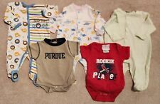 Baby Boy Size 0-3 Mo Mixed Brands Lot of 5 Sleepers & Rompers Purdue Cardinals