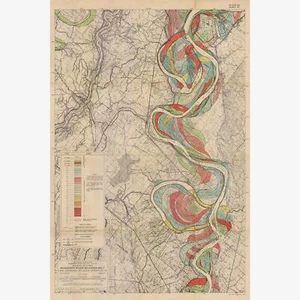Cinturón de meandro del río Mississippi, mapa geológico de Harold Fisk, 1944-14 de 15 - Imagen 1 de 11