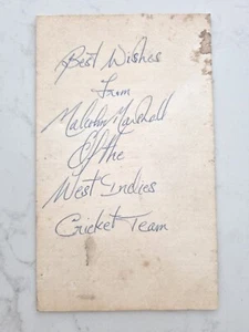 Malcolm Marshall West Indies Cricket Legend Rare Full Signature Signed Postcard - Picture 1 of 2