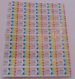Vintage LIONS CLUB, SIGHT STAMPS, Full Stamp Sheet, 50 STAMPS - Picture 1 of 2