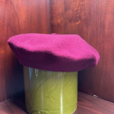Vintage David BANASH Boston French Beret Hat Cap Maroon/Red 100% Wool - Image 1 of 4