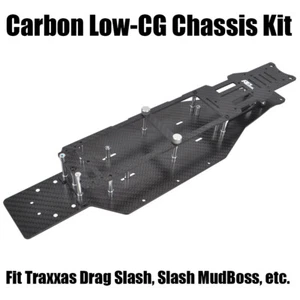 Carbon LCG Chassis Conversion Kit for Traxxas 1/10 2wd Drag Slash MudBoss Parts - Picture 1 of 12