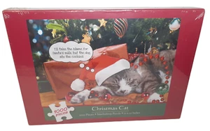 Navidad Gato Vacaciones 1000 piezas entrelazamiento rompecabezas 30X20 humor divertido sellado - Imagen 1 de 5