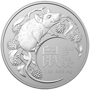 Silbermünze Jahr der Ratte Lunar-Serie (1.) 2020 - Australien - 1 Oz ST
