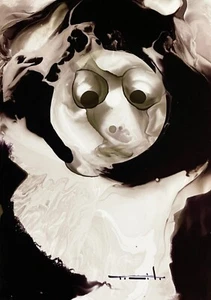 Quadro originale Tonito.SOMIGLIANZA 6.Arte surreale biologica.Figura felice funky - Foto 1 di 2
