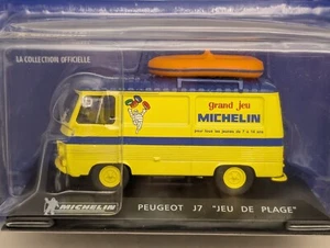 Michelin PEUGEOT J7 " JEU DE PLAGE " Yellow Diecast Van Boat 1/43 Altaya BNIB - Picture 1 of 6