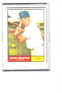 1961 Topps#35 Ron Santo Rookie. Cubs HOF 3rd Base. Excellent to Mint.