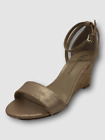 $240 Neiman Marcus Women's Gold Frankie Wedge Espadrille Sandal Shoe Size Us 6.5