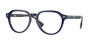 Burberry Eyeglasses Glasses Archie BE 2368 3956 Blue on Navy Check Plaid 52mm - Picture 1 of 10