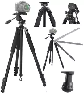 80" PROFESSIONAL TITANIUM ALLOY HEAVY DUTY TRIPOD FOR NIKON CANON REBEL SONY - Picture 1 of 7