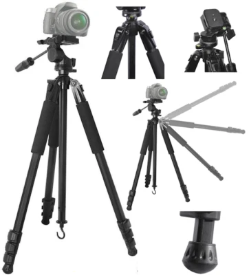  80" PROFESSIONAL TITANIUM ALLOY HEAVY DUTY TRIPOD FOR NIKON CANON REBEL SONY - Image 1 of 4