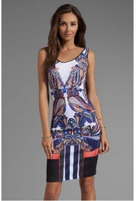 Clover Canyon Womens Paisley Bodycon Dress Multicolor Size Small. - Image 1 of 4